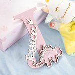 Plaque de Porte de Chambre d'Enfant en Bois Personnalisée avec Nom et Initiale Cadeau Anniversaire pour Enfants