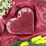 Plaque de coeur en acrylique avec 1 à 8 noms Cadeau de fête des mères pour maman grand-mère