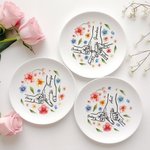Personalized Hand in Hand Watercolour Floral Ceramic Jewellery Dish with 1-9 Kid Names Birthday Anniversary Gift for Mom Grandma