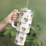 Vaso de 40oz con nombre y pajita personalizado para perros, gatos y mascotas