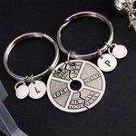 Personalized Engraved Gym Weight Plate Always Together Matching Keychain with Initials Charms Gift for Couple Best Friend Fitness Enthusiasts