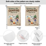 Personifierad man och hustru Campingpartners för livet Trädgårdsflagga Present för par