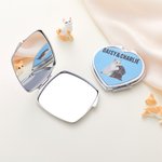 Personalised Pet Portrait Compact Portable Mirror with Name Birthday Travel Gift for Dog Cat Pet Lover