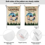 Henkilökohtainen aviomies ja vaimo Camping Partners for Life Garden Flag lahja Camping pariskunnille