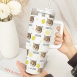 Vaso de 40oz con nombre y pajita personalizado para perros, gatos y mascotas
