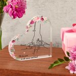 Plaque de coeur en acrylique avec 1 à 8 noms Cadeau de fête des mères pour maman grand-mère