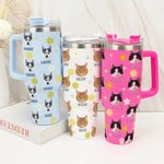 Vaso de 40oz con nombre y pajita personalizado para perros, gatos y mascotas