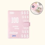 Personalized 100 Envelopes Money Saving Challenge Leather Binder with Name Card Slot and Stickers Gift for Couples
