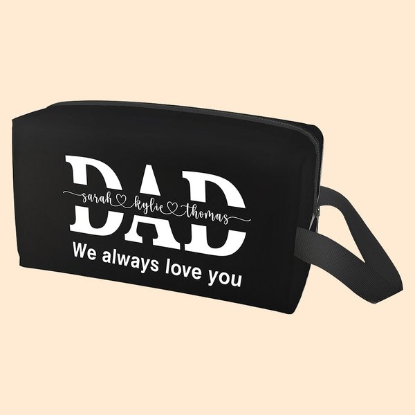 Henkilökohtainen suuri kapasiteetti WC Travel Bag 1-12 Kid nimet ja teksti Isänpäivä lahja miehille