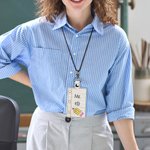 Personalized Pencil Line Book Flash PU Embroidery Teacher Badge ID Holder with Name Back to School Teacher's Day Appreciation Gift for Teacher