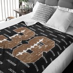 Gepersonaliseerde Baseball Basketball Nummer Zachte Deken met Naam Verjaardag Vaderdag Cadeau voor Sportfan