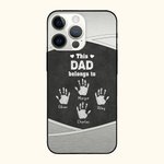 Personalized This Dad Grandpa Belongs To Palm Print TPU Phone Case for iPhone with 1-6 Names Birthday Father's Day Gift for Him