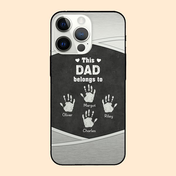 Personalisierte dieser Papa Opa gehört zu Palm Print TPU Telefon Fall für iPhone mit 1-6 Namen Geburtstag Vatertag Geschenk für ihn