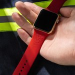 Personalised Firefighter First Responder Silicone Apple Watch Band with Engraved Name Birthday Father's Day Gift for Firefighter