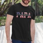 Personalised USA Flag Design 100% Cotton T-shirt with Kid Names Father's Day American Independence Day Gift for Dad Grandpa