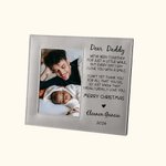 Personalized Baby and Daddy Leather Photo Frame with Name and Text Birthday First Father’s Day Gift for Him