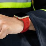 Personalised Firefighter First Responder Silicone Apple Watch Band with Engraved Name Birthday Father's Day Gift for Firefighter