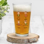 Personalized To Dad From The Reasons You Drink Photo Portrait Character Action 16oz Beer Glass with 1-4 Kid Names Father’s Day Birthday Gift for Him