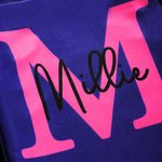 Personalised Multicolor Drawstring Rucksack Bag with Initial and Name Back to School Gift for Kids