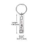 Personalisierte eingraviert Staat zu Staat Karte Schlüsselanhänger mit Text Long Distance Valentinstag Freundschaft Geschenk für Familie Paar Freund