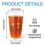 Personalized To Dad From The Reasons You Drink Photo Portrait Character Action 16oz Beer Glass with 1-4 Kid Names Father’s Day Birthday Gift for Him