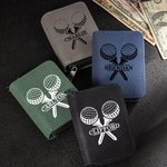 Personalized Compact Alcantara Name Golf Card Holder Wallet with 18 Card Slots Father's Day Birthday Gift for Men