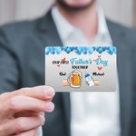 Personalised Our First Father's Day Together Wallet Card with Dad and Kid Name Meaningful Keepsake New Daddy Gift for Him