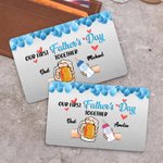 Personalised Our First Father's Day Together Wallet Card with Dad and Kid Name Meaningful Keepsake New Daddy Gift for Him