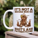 Birra personalizzata Papa Bear It's A Father Figure 11oz 15oz Ceramic Mug with 1-7 Baby Bears and Names Funny Father's Day Birthday Gift for Dad (rega