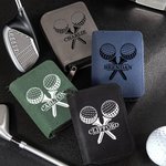 Personalized Compact Alcantara Name Golf Card Holder Wallet with 18 Card Slots Father's Day Birthday Gift for Men