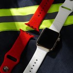 Personalised Firefighter First Responder Silicone Apple Watch Band with Engraved Name Birthday Father's Day Gift for Firefighter