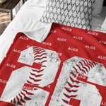 Gepersonaliseerde Baseball Basketball Nummer Zachte Deken met Naam Verjaardag Vaderdag Cadeau voor Sportfan