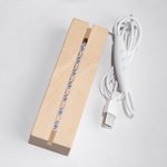 Veilleuse LED Personnalisée avec Noms et Fleurs de Naissance Style d'Aquarelle Socle en Bois Cadeau Fête des Mères Anniversaire pour Famille