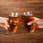 Personalized To Dad From The Reasons You Drink Photo Portrait Character Action 16oz Beer Glass with 1-4 Kid Names Father’s Day Birthday Gift for Him