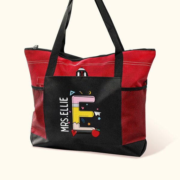 Cute Graffiti Letter Oxford Tote Bag with Name