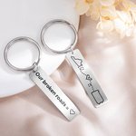 Personalisierte eingraviert Staat zu Staat Karte Schlüsselanhänger mit Text Long Distance Valentinstag Freundschaft Geschenk für Familie Paar Freund