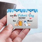 Personalised Our First Father's Day Together Wallet Card with Dad and Kid Name Meaningful Keepsake New Daddy Gift for Him