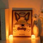 Personalizzato cane gatto orecchie silhouette collare di legno con nome Pet perdita regalo commemorativo per l'amante dell'animale domestico