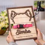 Personalizzato cane gatto orecchie silhouette collare di legno con nome Pet perdita regalo commemorativo per l'amante dell'animale domestico