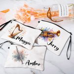 Gepersonaliseerd muziekinstrument cosmetisch tasje met naam en polsbandje verjaardagscadeau voor muzikant muziekliefhebber