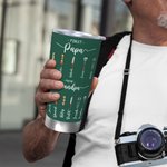 Personalized First Dad Now Grandpa BBQ Food 20oz Insulated Tumbler with Kid's Name Father's Day Birthday Gift for Family