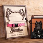 Personalizzato cane gatto orecchie silhouette collare di legno con nome Pet perdita regalo commemorativo per l'amante dell'animale domestico