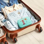 Portagioie in pelle PU personalizzato con fiore di nascita personaggio cartone animato e nome regalo di compleanno e matrimonio per donne e ragazze