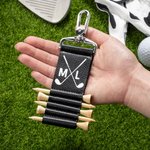 Personalised Monogram Golf Bag Tag Tee Holder with 5 Tees Golf Accessory Father's Day Birthday Gift For Golf Lover