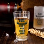 Bicchiere da birra personalizzato To Dad 16oz con 1-12 nomi Data Festa del Papà Compleanno per Papà Nonno Marito