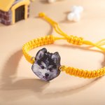 Personalisierte handgefertigte 1-3 Haustier Porträt verstellbare geflochtene Armband mit Multicolor Geburtstag Geschenk für Hund Katze Haustier Liebha