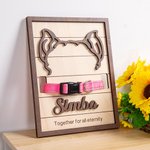 Personalizzato cane gatto orecchie silhouette collare di legno con nome Pet perdita regalo commemorativo per l'amante dell'animale domestico