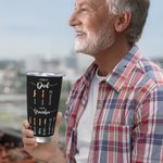 Personalized First Dad Now Grandpa BBQ Food 20oz Insulated Tumbler with Kid's Name Father's Day Birthday Gift for Family