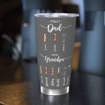 Personalized First Dad Now Grandpa BBQ Food 20oz Insulated Tumbler with Kid's Name Father's Day Birthday Gift for Family