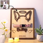 Personalizzato cane gatto orecchie silhouette collare di legno con nome Pet perdita regalo commemorativo per l'amante dell'animale domestico
